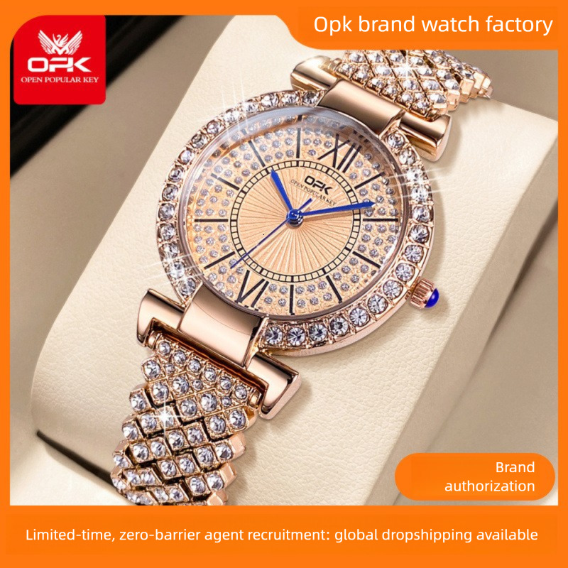 OPK Designer Women's Watch Waterproof Casual Wholesale Free Shipping, Diamond-encrusted Elegant And Fashionable Quartz Women's Watch
