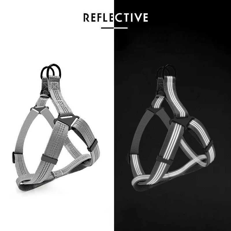 CDDMPET Big Dog Y Harness Adjustable Nylon Pet Harness for Medium Large Dogs Reflective Dog Chest Straps Bulldog Walking Harness M251213