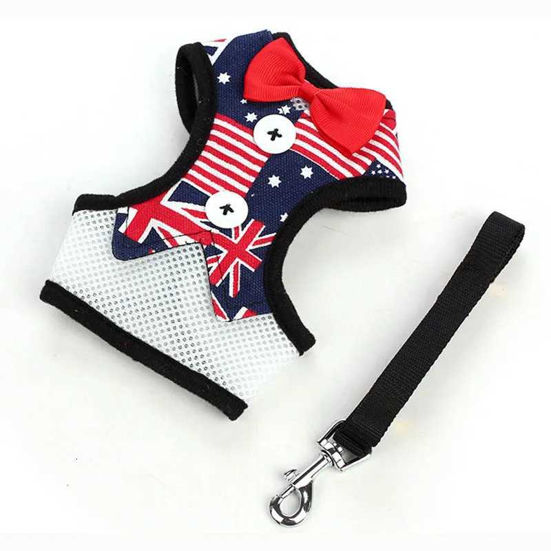 Cute Bowknot Cat Dog Harness Nylon Vest with Leash Bowtie Adjustable Suit Tuxedo Cat Harness Leash Set For Cats Puppy M251213