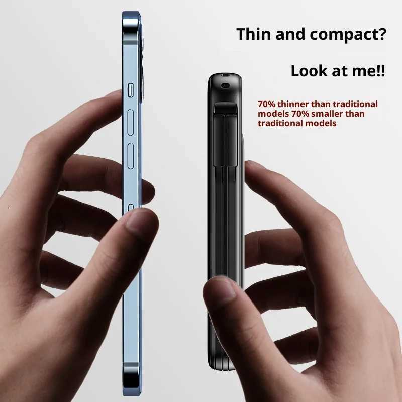 Magnetic wireless power bank with built-in cable tra-thin cpact portable fast charging power bank large capacity H251213