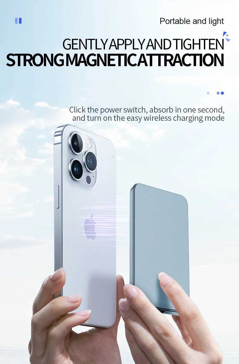 2025 New tra thin Alloy Powerbank Magnetic Power Bank Wireless Fast Charger For iPhone 15 14 13 12 Backup battery For H251213
