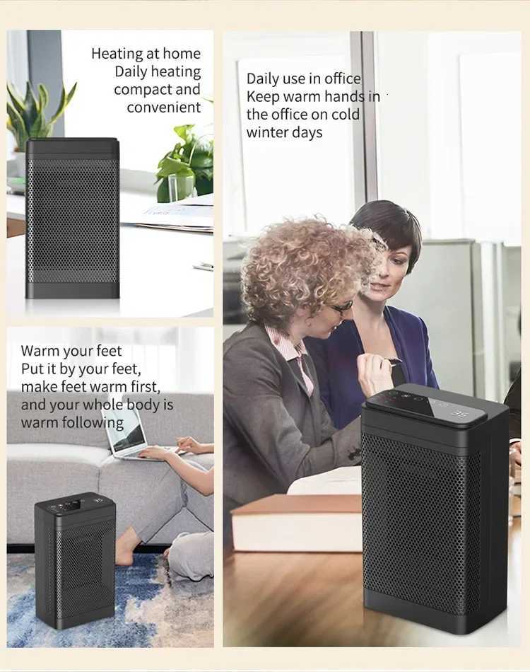 1500W Table Mini PTC Heater for Home Bedroom Office Remote Control Electric Heater Low Consumption Vertical Heating Fans Y251213