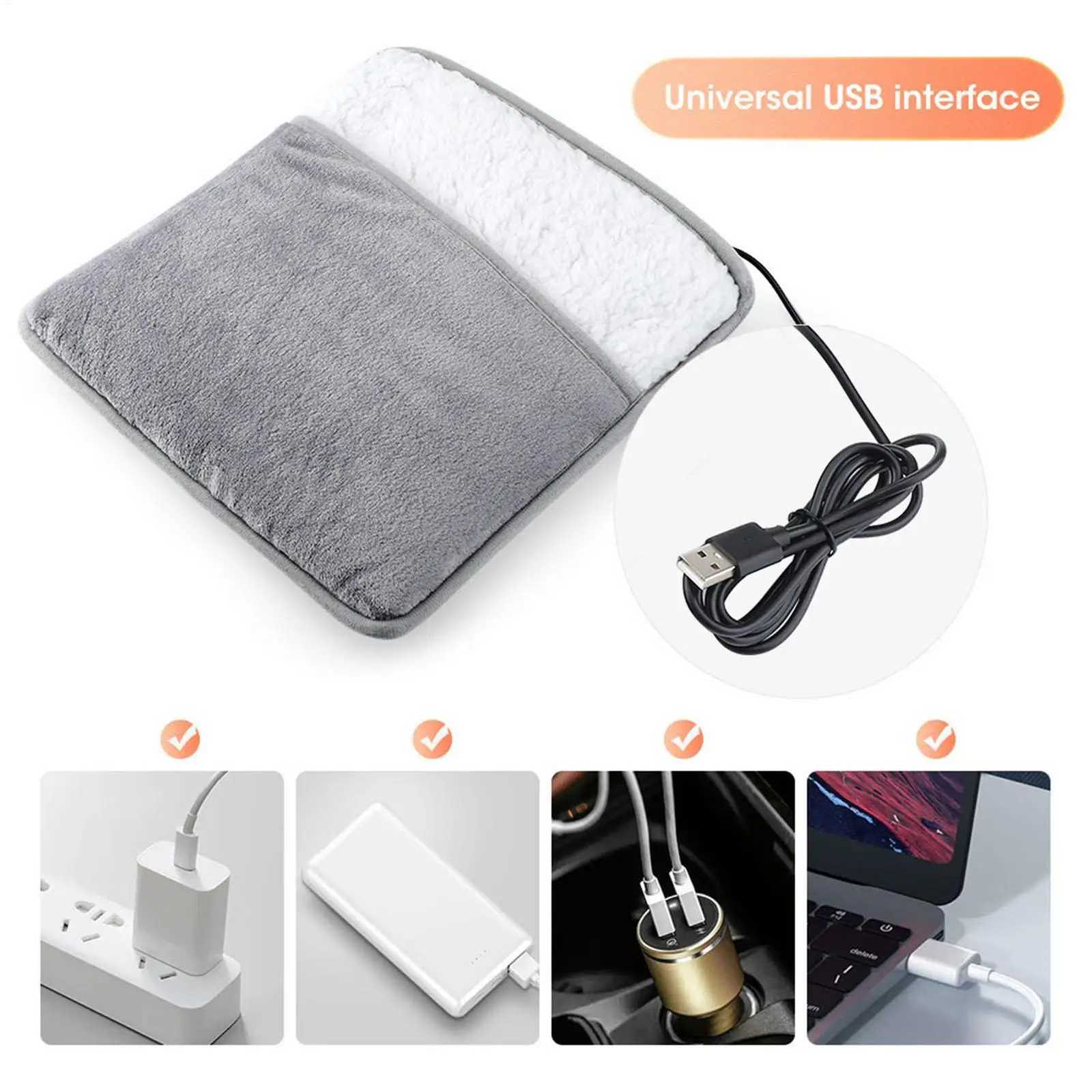 Home Electric Heated Foot Warmers Quick Soft Cover Heating Pad USB Charging Foot Warmer Heater Improve Sleeping Foot Warming Mat Y251212