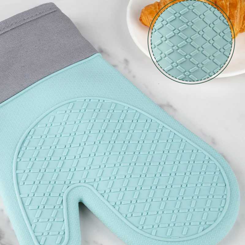 Cute Silicone Kitchen Single Oven Glove Mitts Insation Heat Resistant Microwave Glove Baking Tools H251212