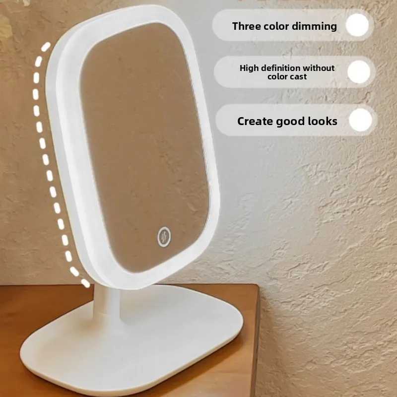 Desktop Vanity Mirror 3 Color Dimmable Light LED Makeup Light Touching Mirror Women Bedroom Dressing MirrorT251213