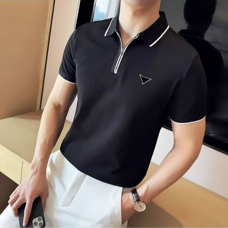 Men's Polos Men's Clothing designer T-shirt Tees t shirts Summer Slim Fit Sports Breathable Sweat-absorbing Black Top Fashion Men's Tees & Polos