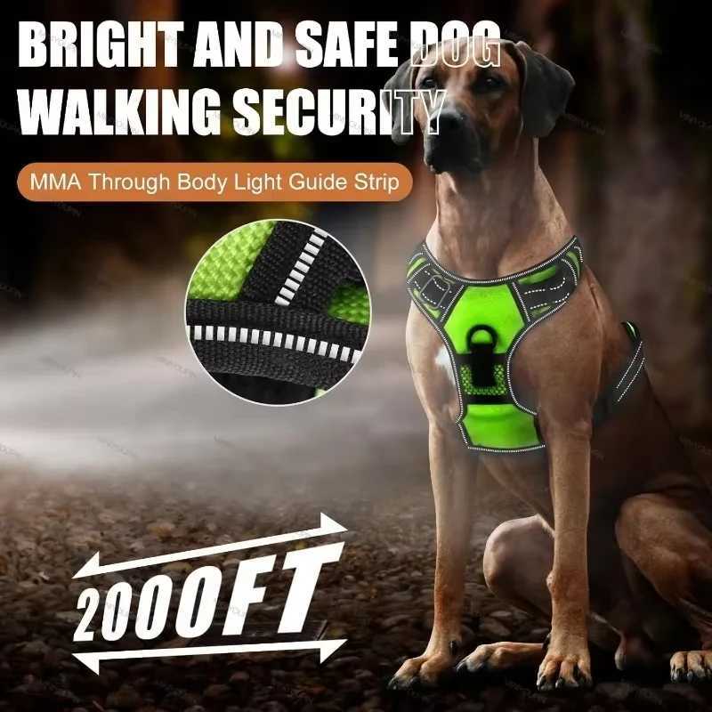 LED Glowing Luminous Dog Harnesses Essential for Dog Walking Safety At Night Dog Vest with Three LED Light Modes Rechargeable M251213