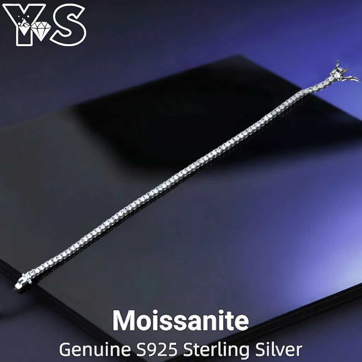 S925 Silver Sparkling Moissanite Tennis 2mm Diamond Minimalist Luxury Jewelry Women Girls Hip Hop Style Everyday Gift M251213