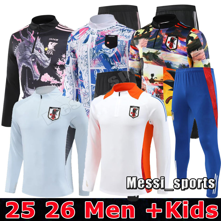 2025 2026 Japan Men's Kids Kit Soccer Jersey Tracksuit 25 26 DOAM KAMADA NAGATOMO World Cup National Team Half zipper Survetement maillot de foot Football Jogging suit