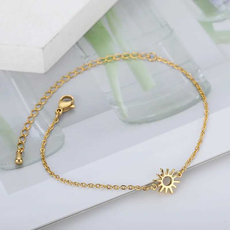ICFTZWE Sun Hollow s For Women Stainless Steel Hand Chain Vintage Sunflower Anklet Boho Foot Jewelry Accessories M251213