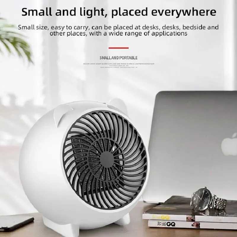 Portable PTC Ceramic Space Heater with Thermostat - 220V Mini Electric Heater for Indoor Office Desktop and Home Use - Energy Y251213