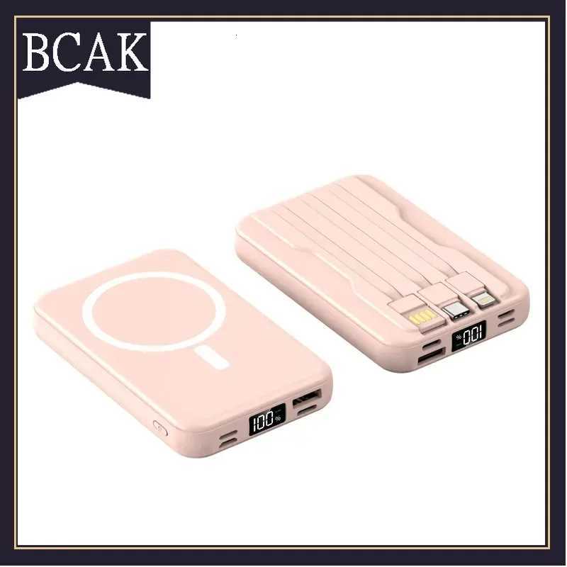 Magnetic Wireless Power Bank 10000 MAh Self-contai Cable er Fast Charging BCAK Mobile Power ply for Iphone H251213