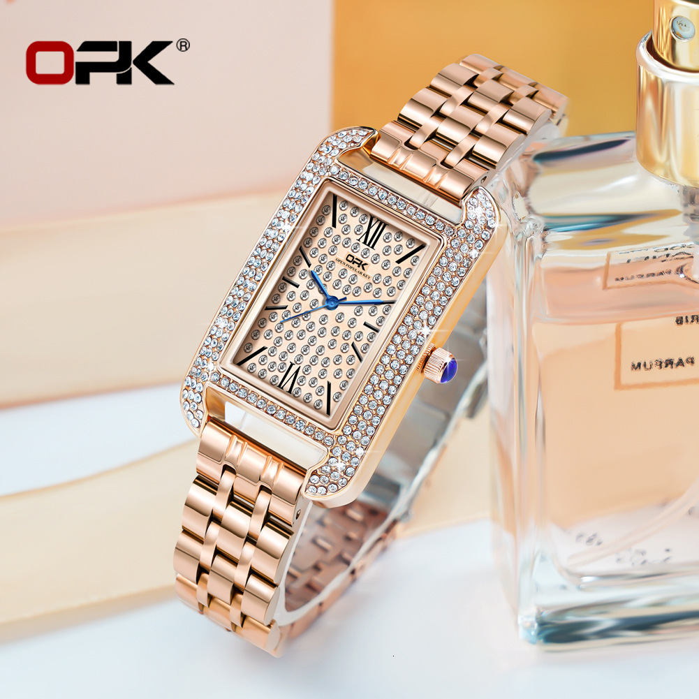 OPK Brand Designer Women's Watch, Waterproof Outdoor Sports And Casual Wristwatch, Diamond-encrusted Elegant And Unique Ladies' Watch