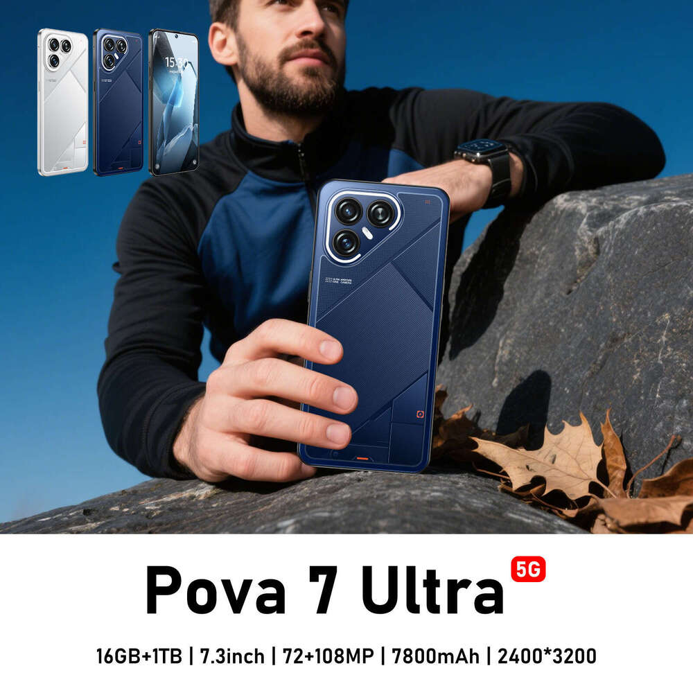 Mobile Phone Pova 7 Ultra 16+1TB 4G Network Smartphone Brand New Unopened Android 15 Effect Mobile Phone Unlock Smartphone For Google Play Store