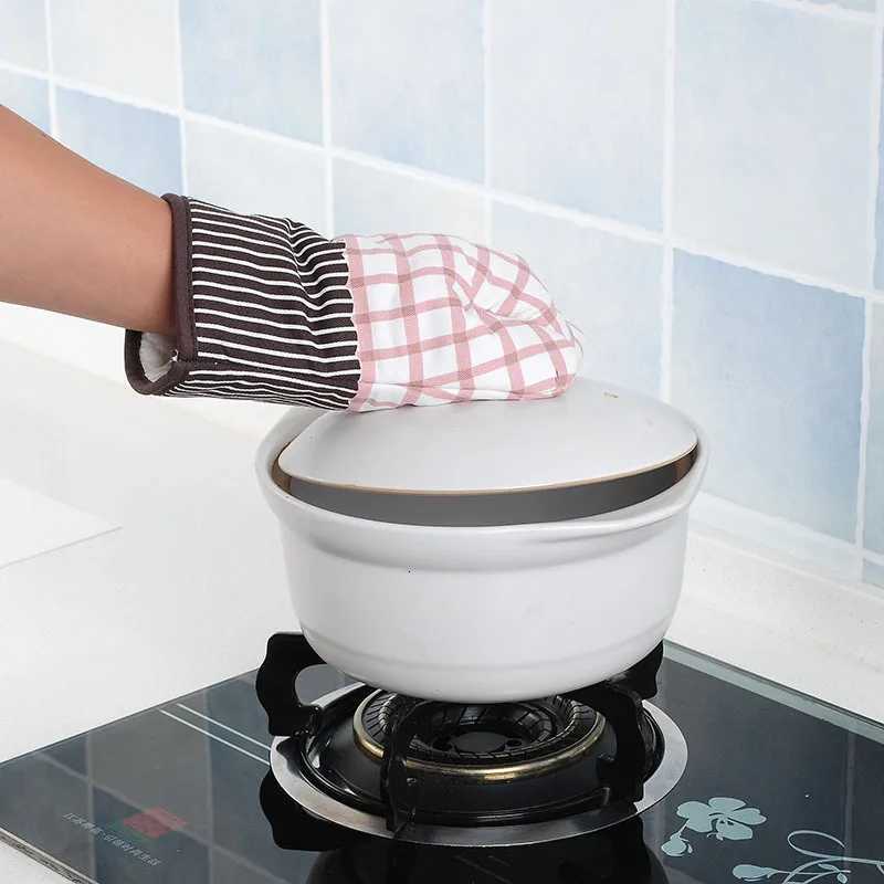 T Microwave heat insation gloves Thicke heat resistant gloves padded kitchen baking heat proof oven gloves H251212