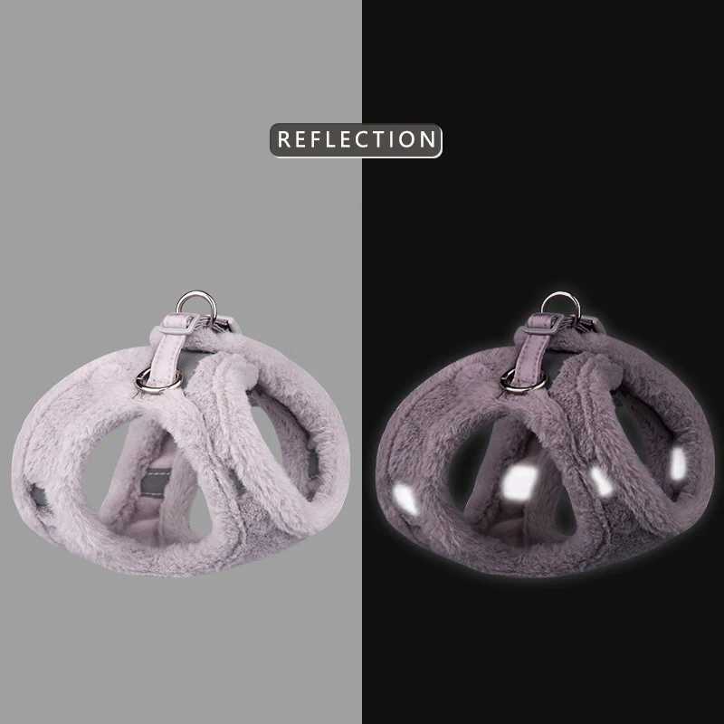 Winter Puppy Dog Harness and Leash Sets Warm Rabbit Plush Pet Harnesses for Small Dogs Cats Pomeranian Yorkshire arnes perro M251213