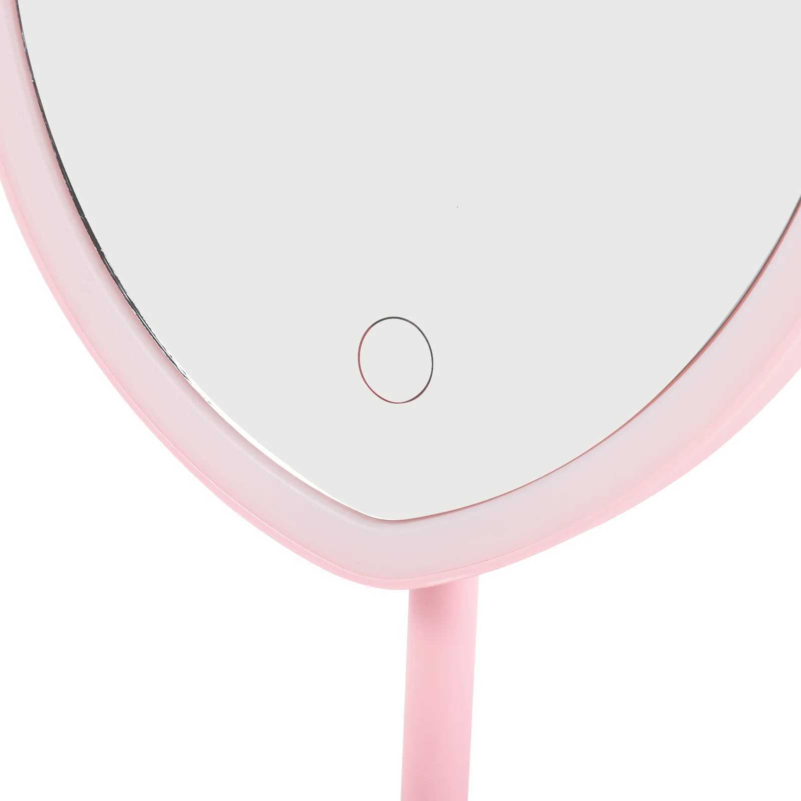 USB Rechargeable LED Heart Shape Makeup Mirror Desktop Lighted Vanity Mirror Portable Compact Durable High DefinitionT251213
