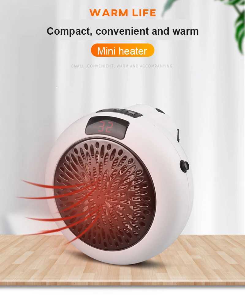 Desk Heater Electric Heater Wall-mounted Home Quiet Remote Quick Heating Thermostat Portable Home Heater Indoor Office Heating Y251213