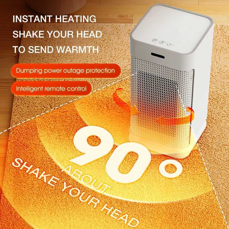 Portable Space Heater For Home Office PTC Ceramic Fast Heating 1200W Electric Fan Heater With Oscillation Remote/Timer Y251213
