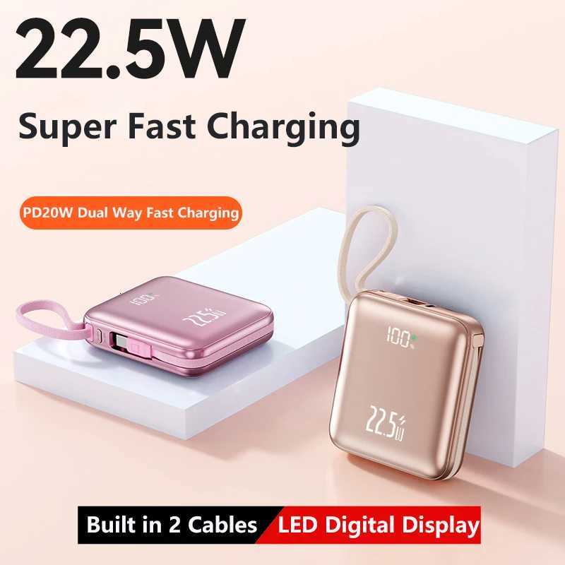 Mini Power Bank 20000mAh 225W Fast Chaging Portable Charger for iPhone 17 External Battery PowerBank with Cable H251213