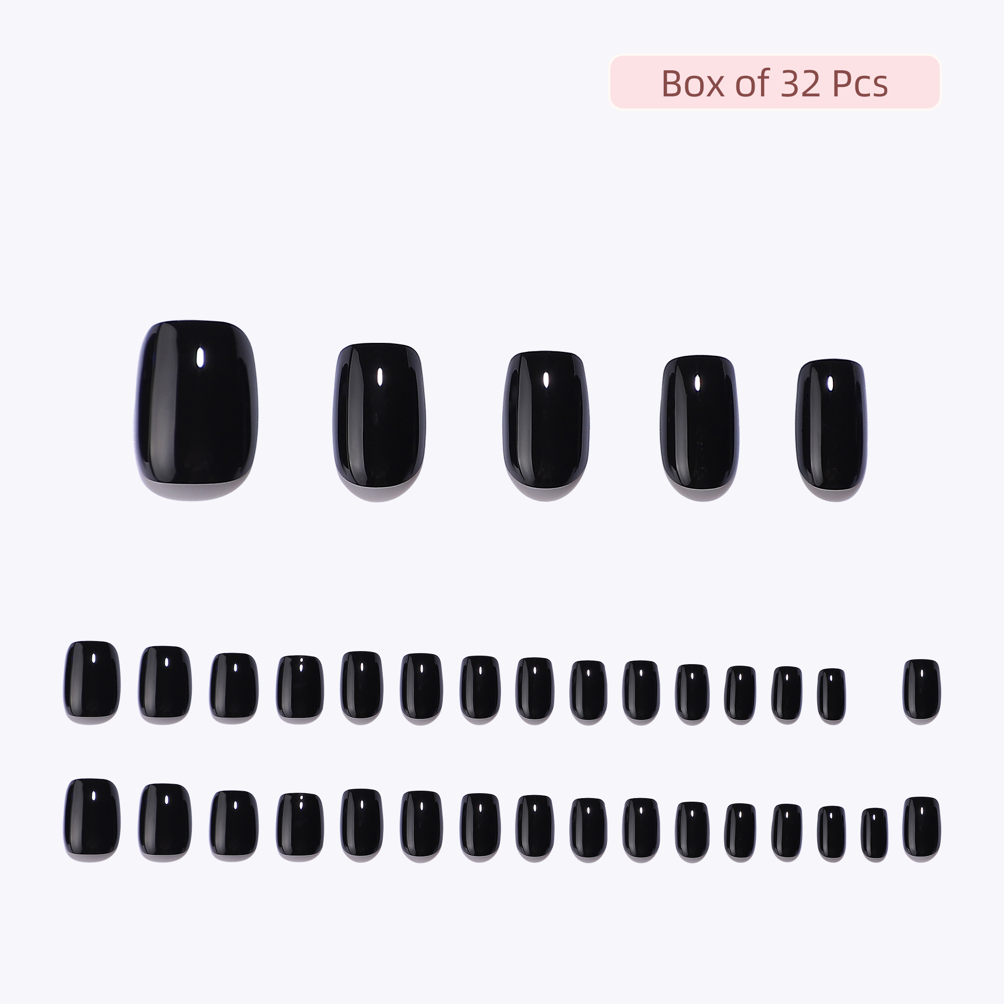press on nails black 30 pieces of medium-length and thickened duck-foot-shaped nails,suitable as gifts for girls and ladies, as well as daily wear nai
