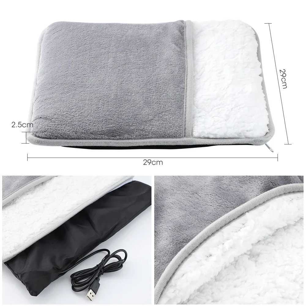 Winter Electric Foot Heating Pad USB Charging Soft Plush Washable Foot Warmer Heater Improve Sleeping Household Foot Warming Mat Y251212