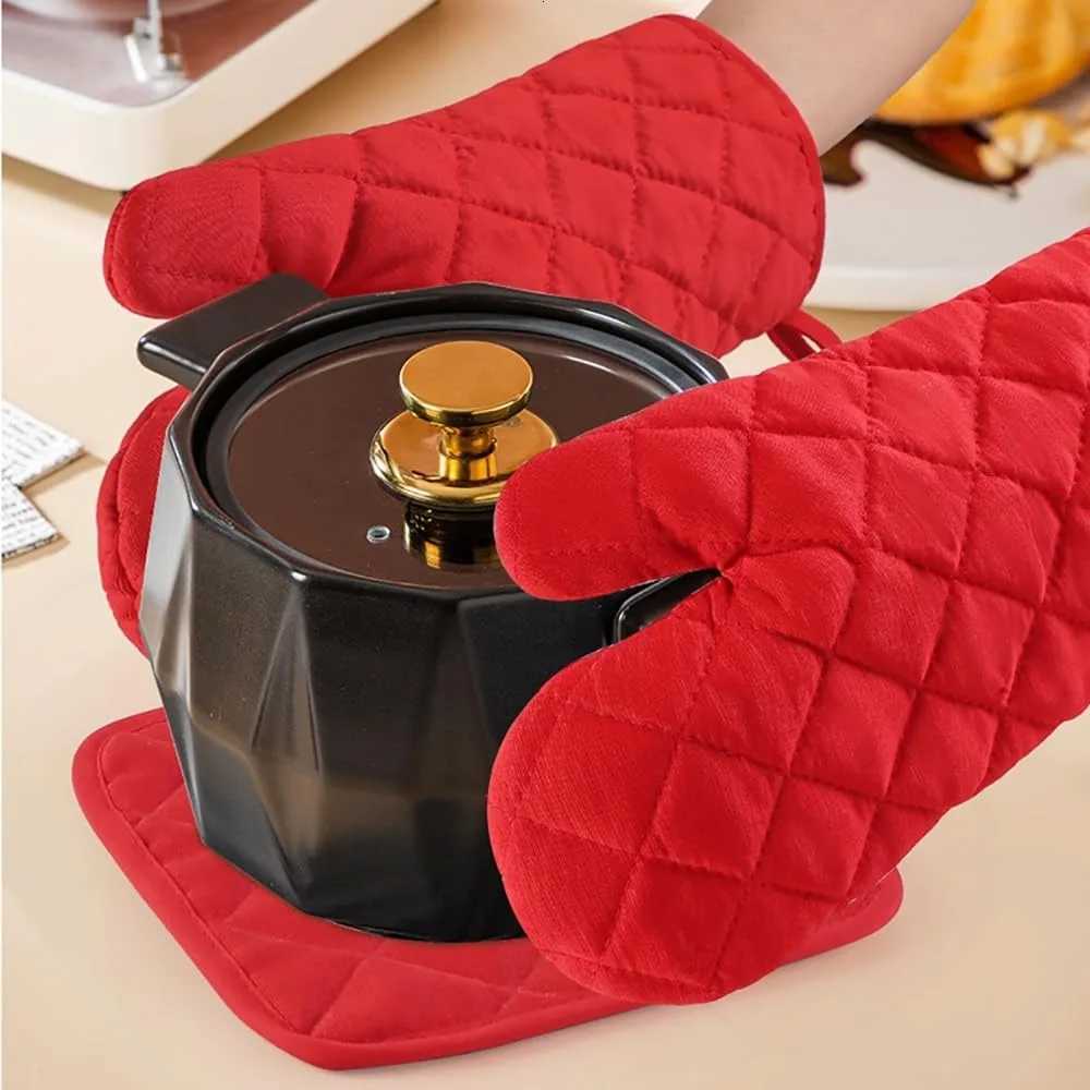 Single Microwave Oven Gloves Mti-color Kitchen Cooking Baking Mitts Pot Pad Heat Proof Protected High Temperature Resistant H251212