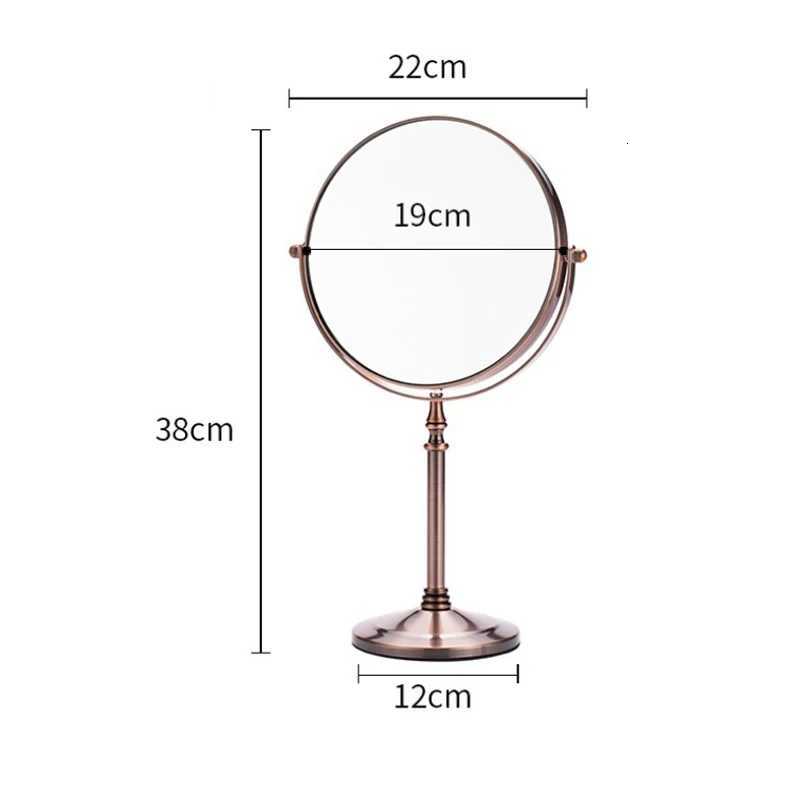 Bronze 8 inch Desktop Makeup Mirror 2-Face Metal 3X Magnifying Cosmetic Mirror make up ladys private mirrorsT251213