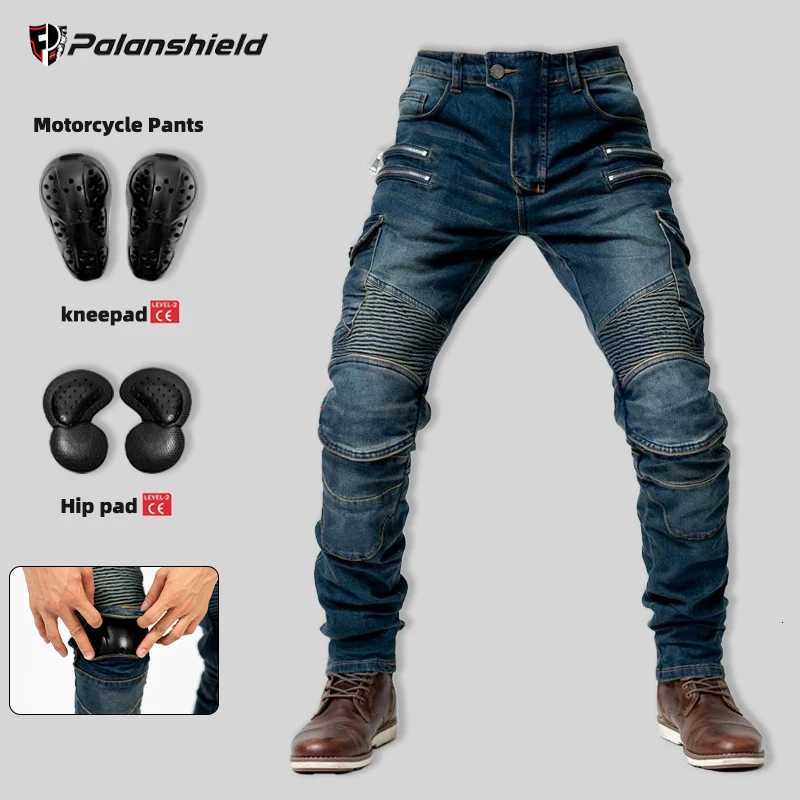 New Double Zipper Metal Style Motocross Moto Trousers Men For Woman Outdoor Riding Jeans With Protective Gear Motorcycle Pants H260411