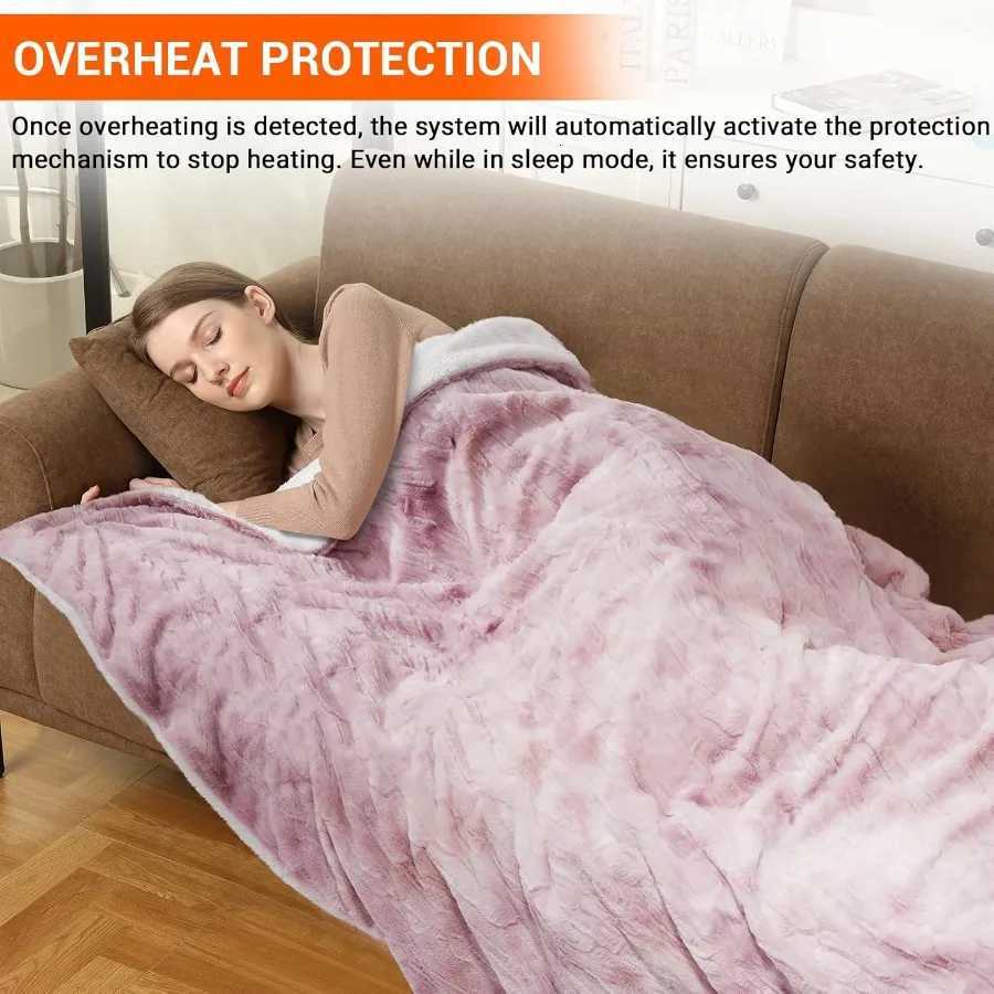 King Size Electric Blanket with Dual Control for Cozy Nights Fast Heating 5 Heat Levels 10 Hours Auto Off Timer ETL Certified Y251212