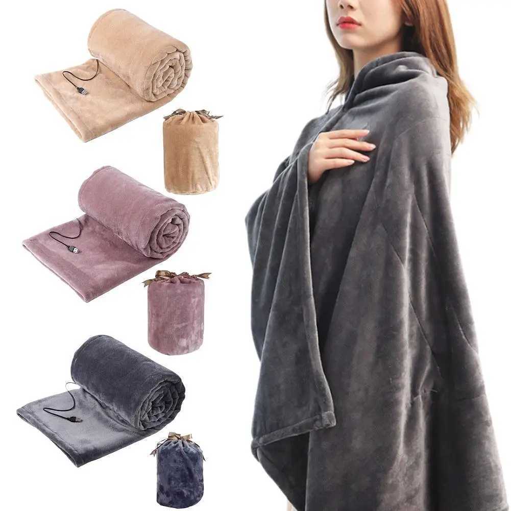 Electric Throw Blanket Machine Washable USB Heated Soft Flannel Winter Warmer Fast Heating for Traveling Hiking Home Couch Y251212