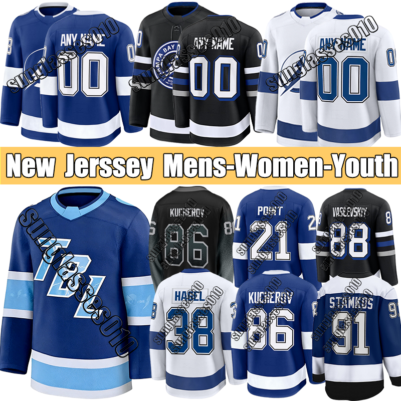 Tampa Baycity Lightning Jersey #88 Vasilevskiy Perbix #77 Hedman A McDonagh #38 Hagel #78 Lilleberg Jersey #86 Kucherov A Cirelli #38 Hagel #91 Stamkos C A Hockey Jerseys