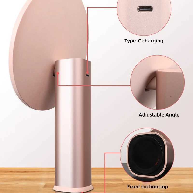 Desktop makeup mirror with LED light three-color adjustable home desktop makeup mirror HD smart makeup fill lightT251213