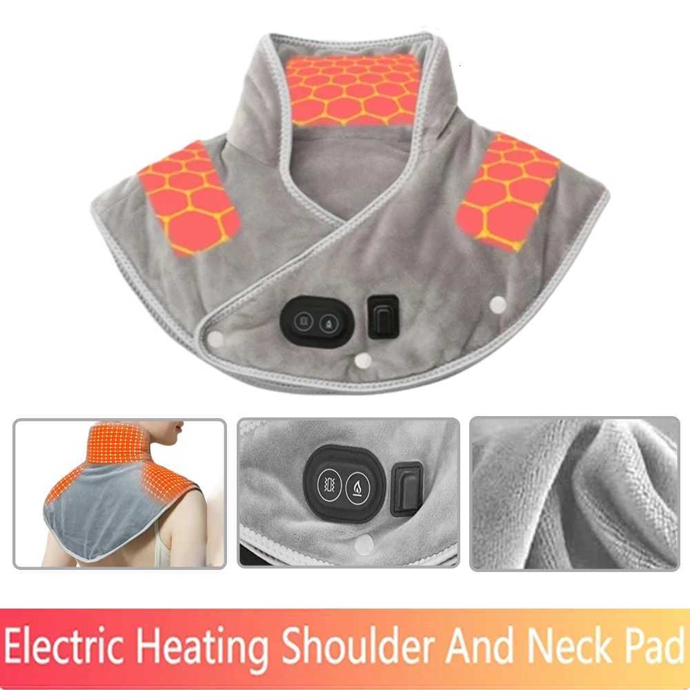 Electric Heating Shoulder Neck Pad Massager Three Gear Hot Compress Cervical Shawl Warmer USB for Shoulder Neck Back Relax Brace Y251212