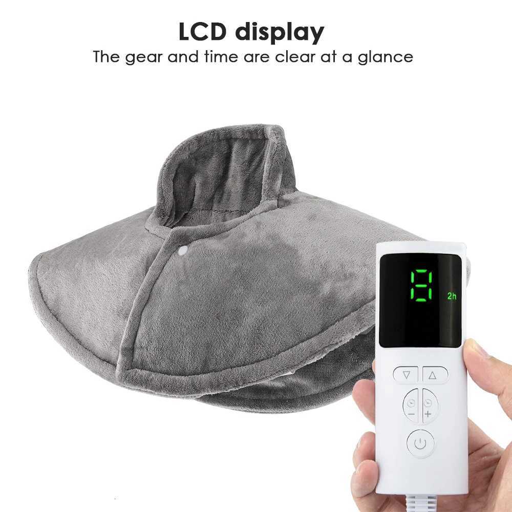 Heating Shoulder Neck Pads 9-Level Hot Compress Cervical Shawl Warmer with Digital Display Thermostat Heater Warming Back Relax Y251212