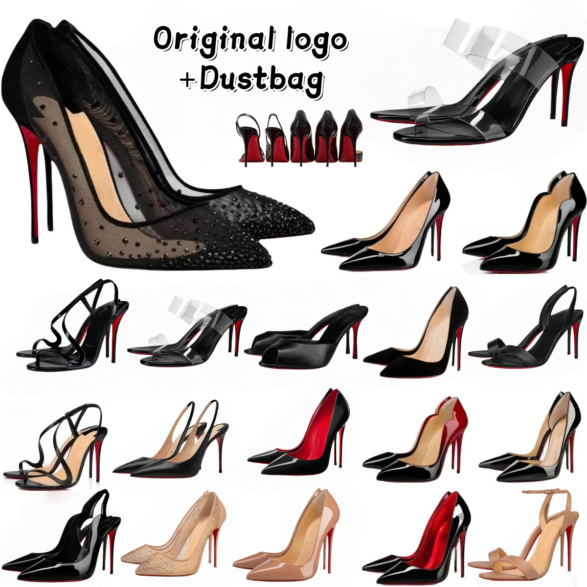 Heels Designer Red Bottom Heels Sandals Women High Heels Shoes Luxury 6cm 8cm 10cm 12cm Stiletto Genuine Leather Sexy Woman Pumps With Dust Bag US4-13