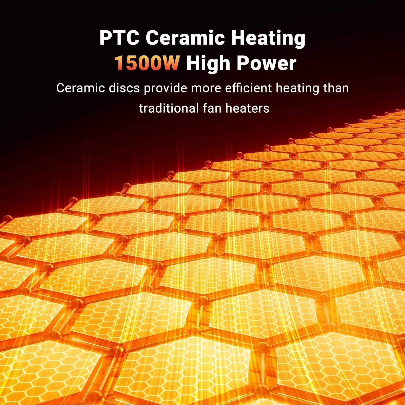 Space Heater 1500W PTC Fast Portable Electric Heater with 70 Oscillation Timer for Bedroom Y251213