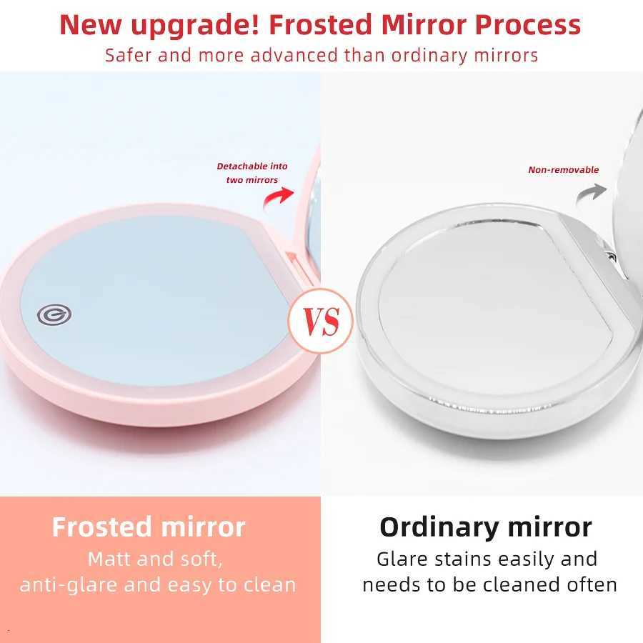 2-in-1 Detachable Frosted LED Mirror 2/5/20x Magnifying Cosmetic Mirror Portable Travel SizeT251213