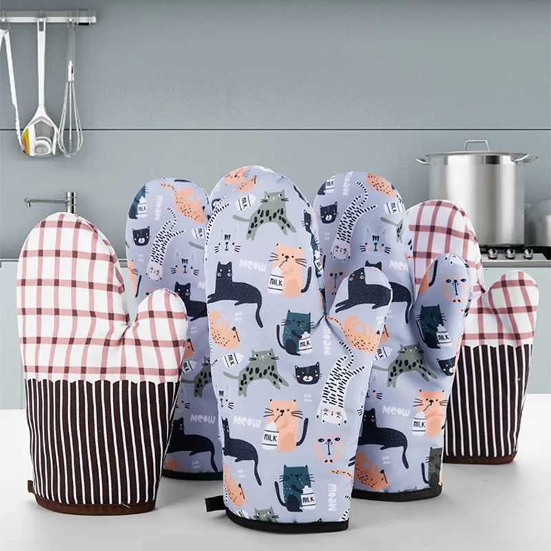 Heat Resistant Microwave Oven Mitts Gloves Anti Scald Insation Non Slip Kitchen Baking Tools H251212