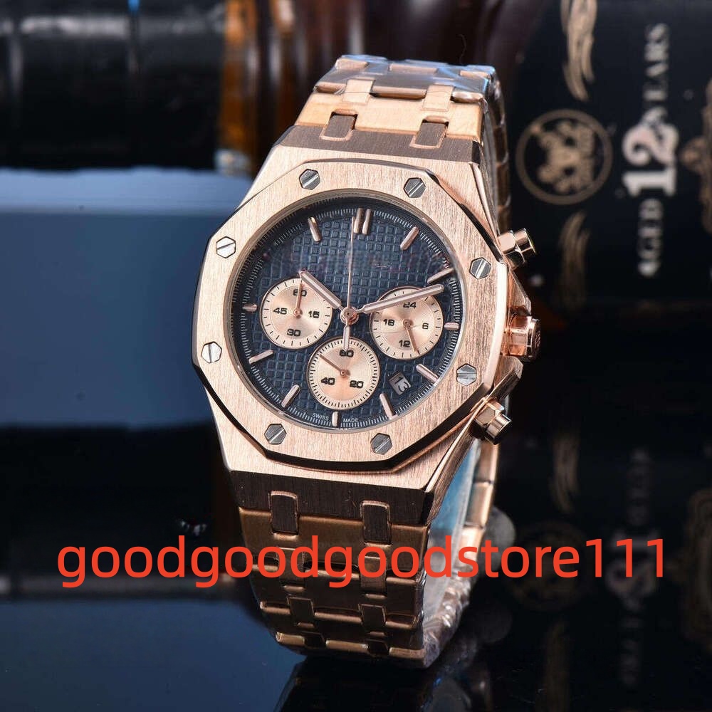 TOP AAA watches men luxury watch Designer watche Designer Mens Trendy Chronograph Brand High Quality Men Movement Leather Band A u d e a rs P i g u et