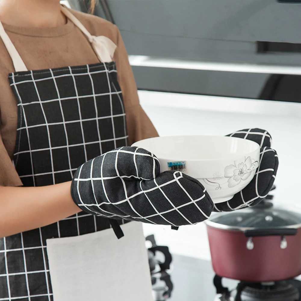 Oven Gloves Heat Resistant Kitchen Baking Gloves Microwave Oven Gloves High Temperature Resistant And Insated Gloves H251212