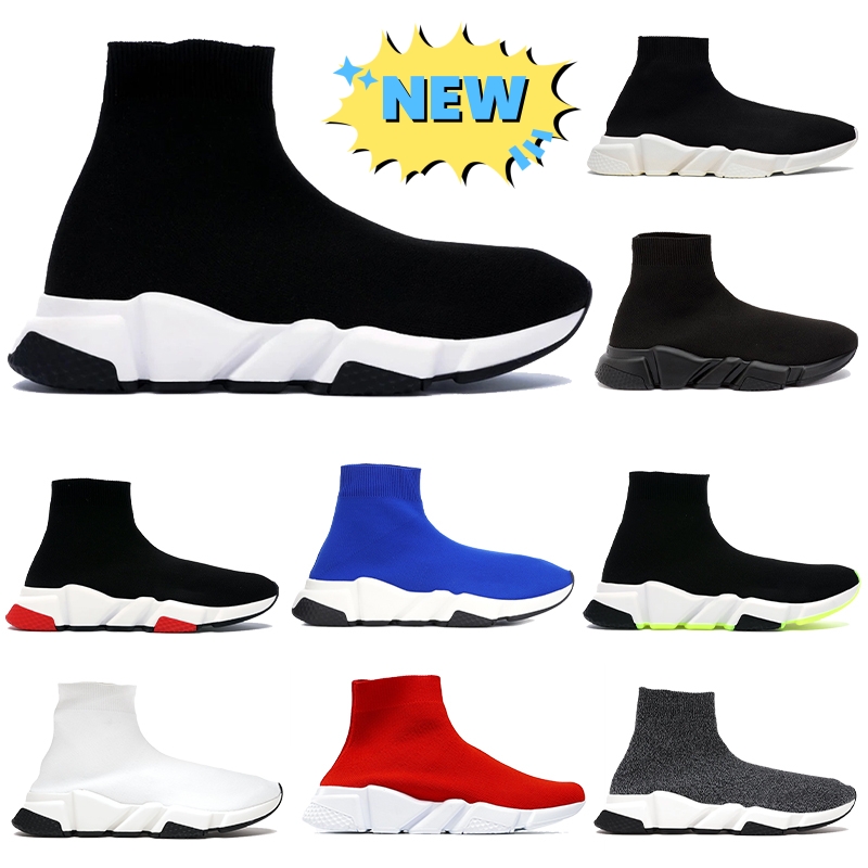 Paris Luxury Designer Casual Shoes Mens Runner Womens Sneakers Classic Basic Leather shoe red black white green Men noir Women electric blue speed Sports Trainers