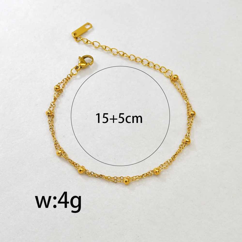 S09 Simple Korean style Double-layer round Ball Small ball Gold bead stainless steel gold womens style M251213