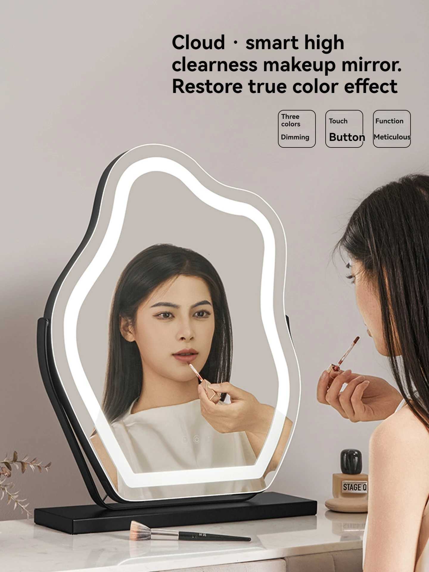 Clouds True HD LED Makeup Mirror Desktop Smart Bedroom Home Simple Shape with LightsT251213