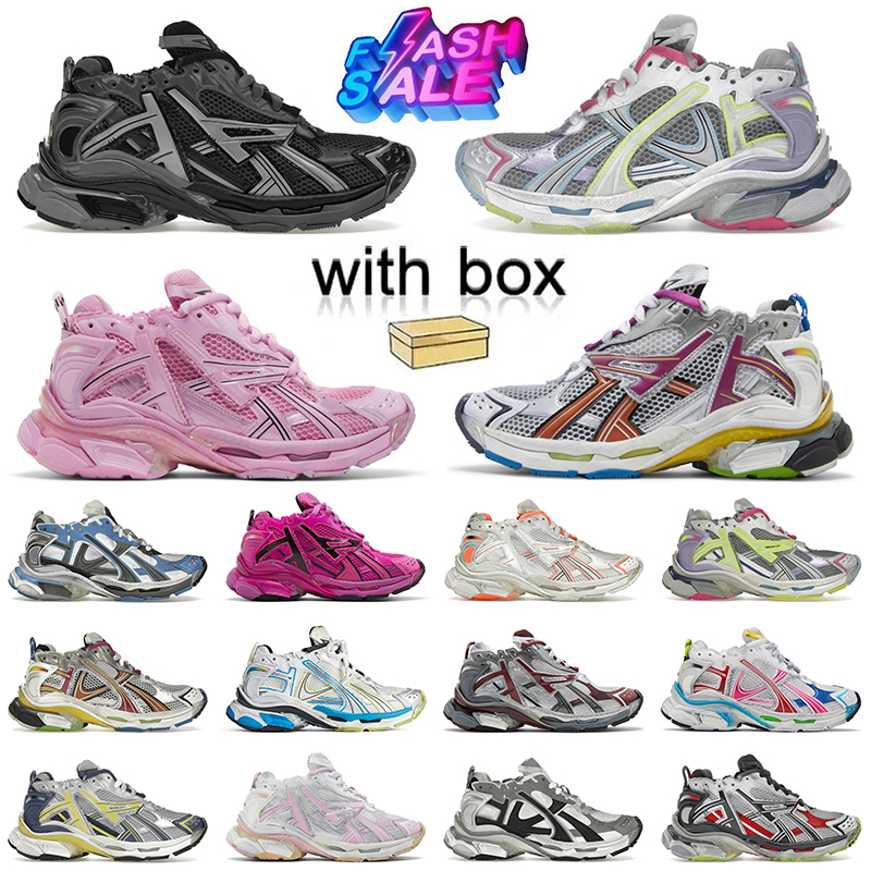 7 7.5 Designer Dress Shoes for Men Women Track Runners Platform Loafers Luxurys Black White Rose Pink BURGUNDY Vintage Printed Gomma Tess.s. Trainers With Box