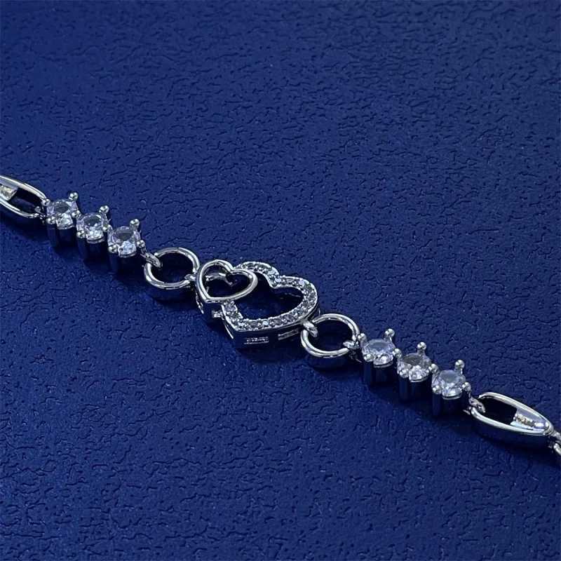 925 Sterling Silver White Zircon Heart Shaped Womens Simple Fashion Birthday Party Wedding Jewelry Gift M251213