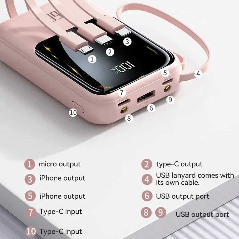 20000mAh 66W er Fast Charging Large Capacity with Cable Mini Small Power Bank Suitable for IPhone H251213