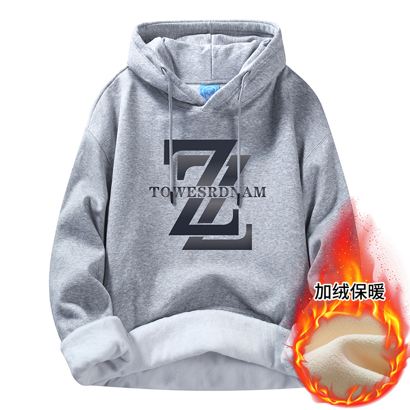 Men's Hoodies 2025 New Arrival: Trendy Hooded Style, Spring & Autumn, Fashion Brand, Loose Fit, Fleece-Lined & Thickened, Stylish Outerwear Tops