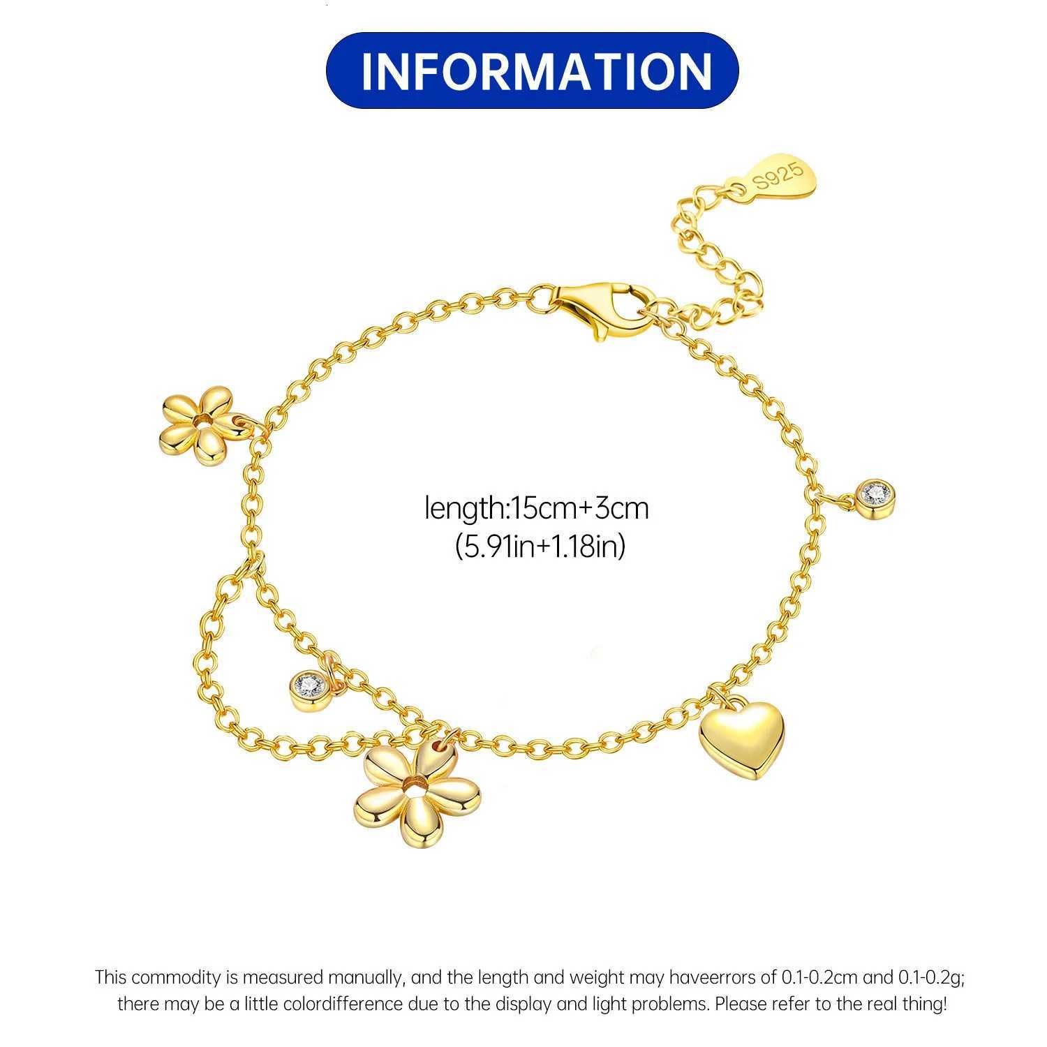 Orstarry New 925 Sterling Silver Golden Little Flower Chain Link Women Jewelry Party TrenDY Gifts M251213