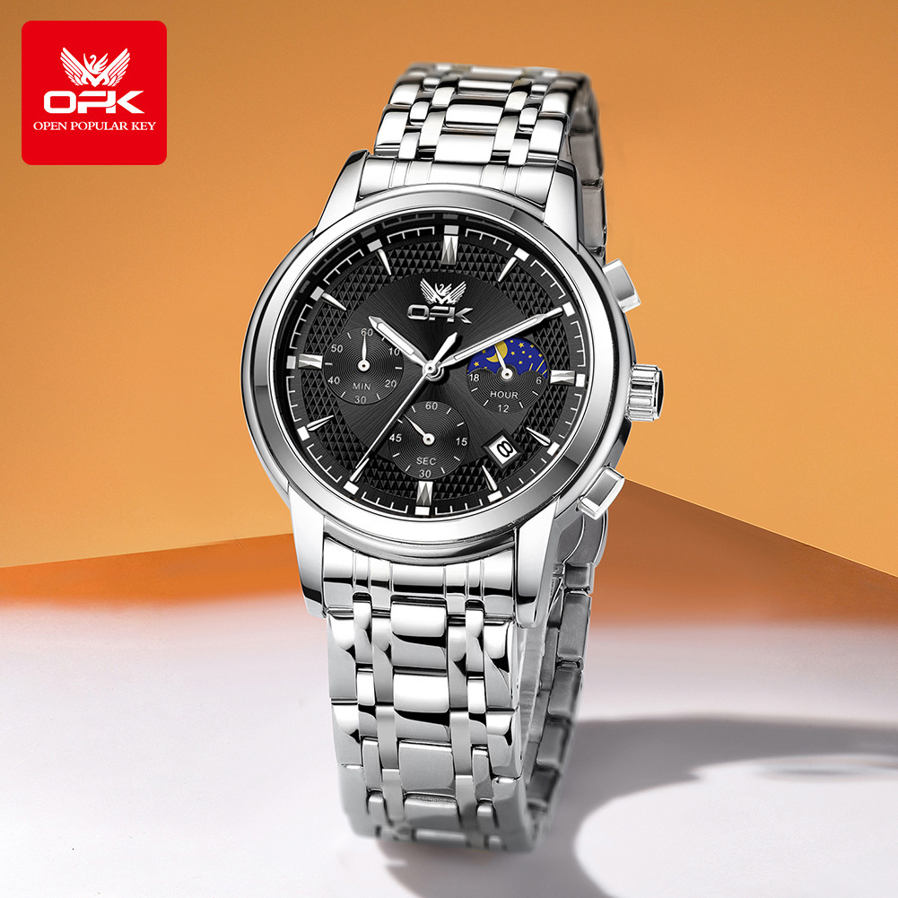 OPK Designer Men's Watches, Business High-end Luminous, Waterproof, Multi-functional Quartz, Free Shipping Wholesale Sports Men's Watches